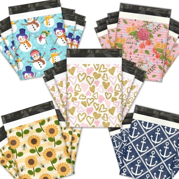 25 - 10x13 SNOWMEN POLY MAILER OFFICE 
SHIPPING ENVELOPES WINTER GIFT CHRISTMAS - Picture 5 of 5